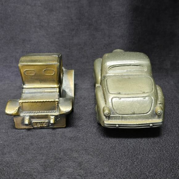 Vintage Diecast Brass Banthrico & Silver Tone La Salle Antique Car Coin Banks - Picture 4 of 11
